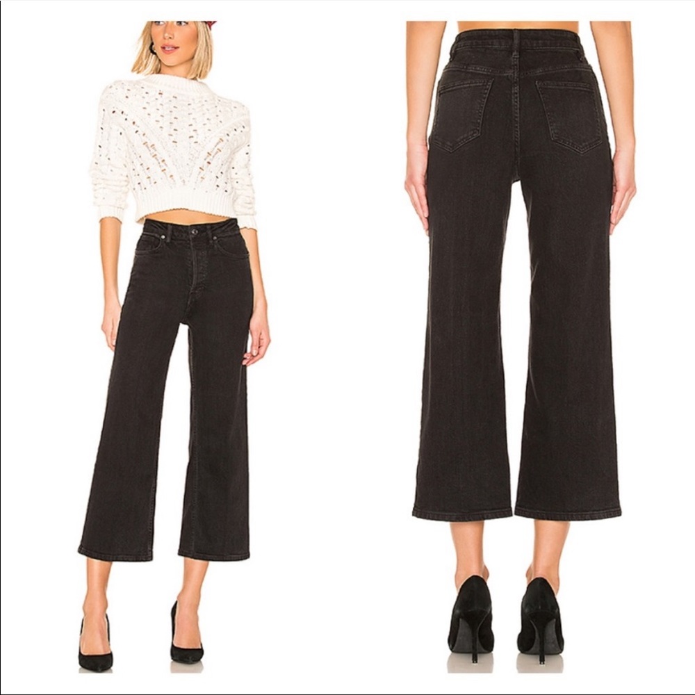 Free People Wales Wide Leg in Black Sz 26